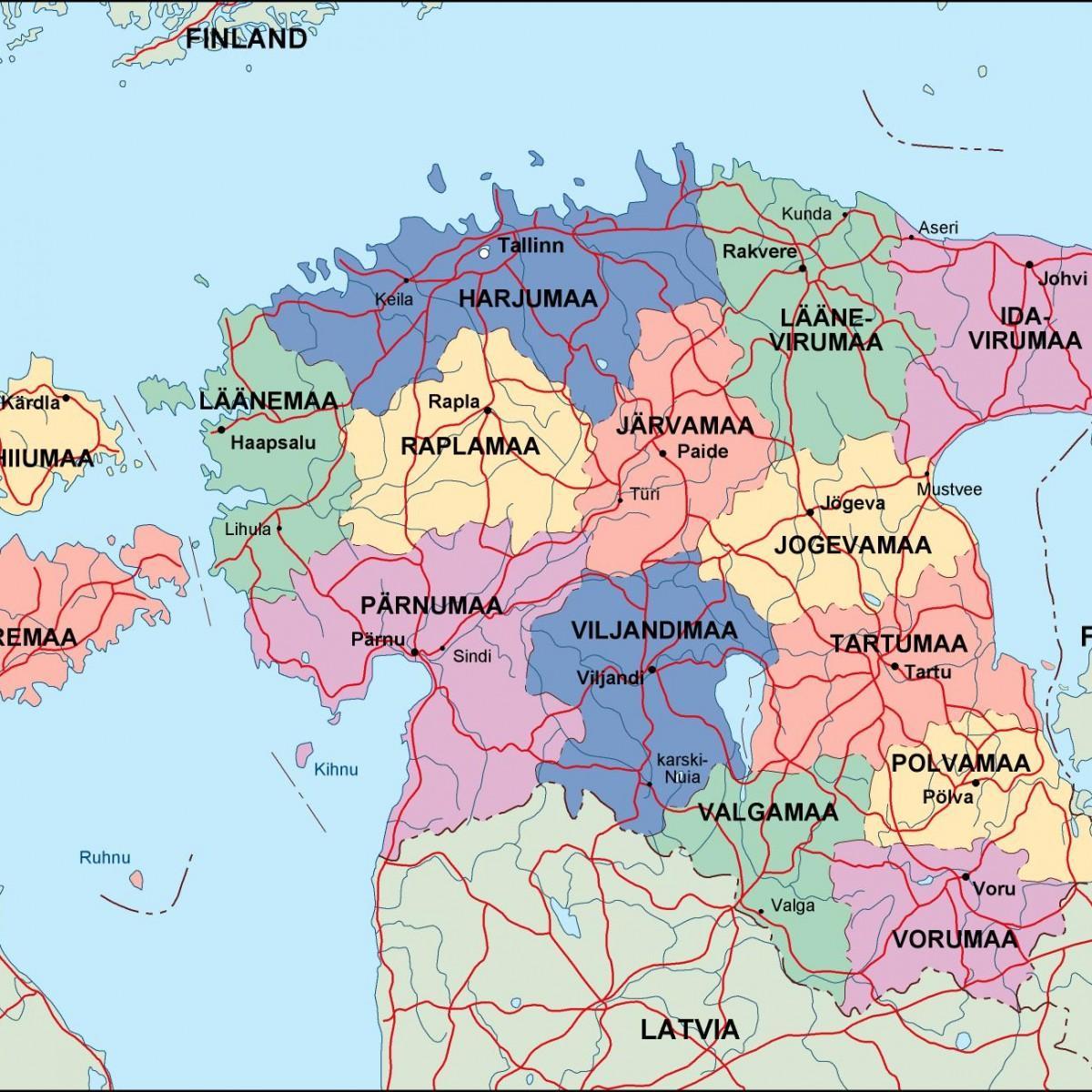 map of Estonia political