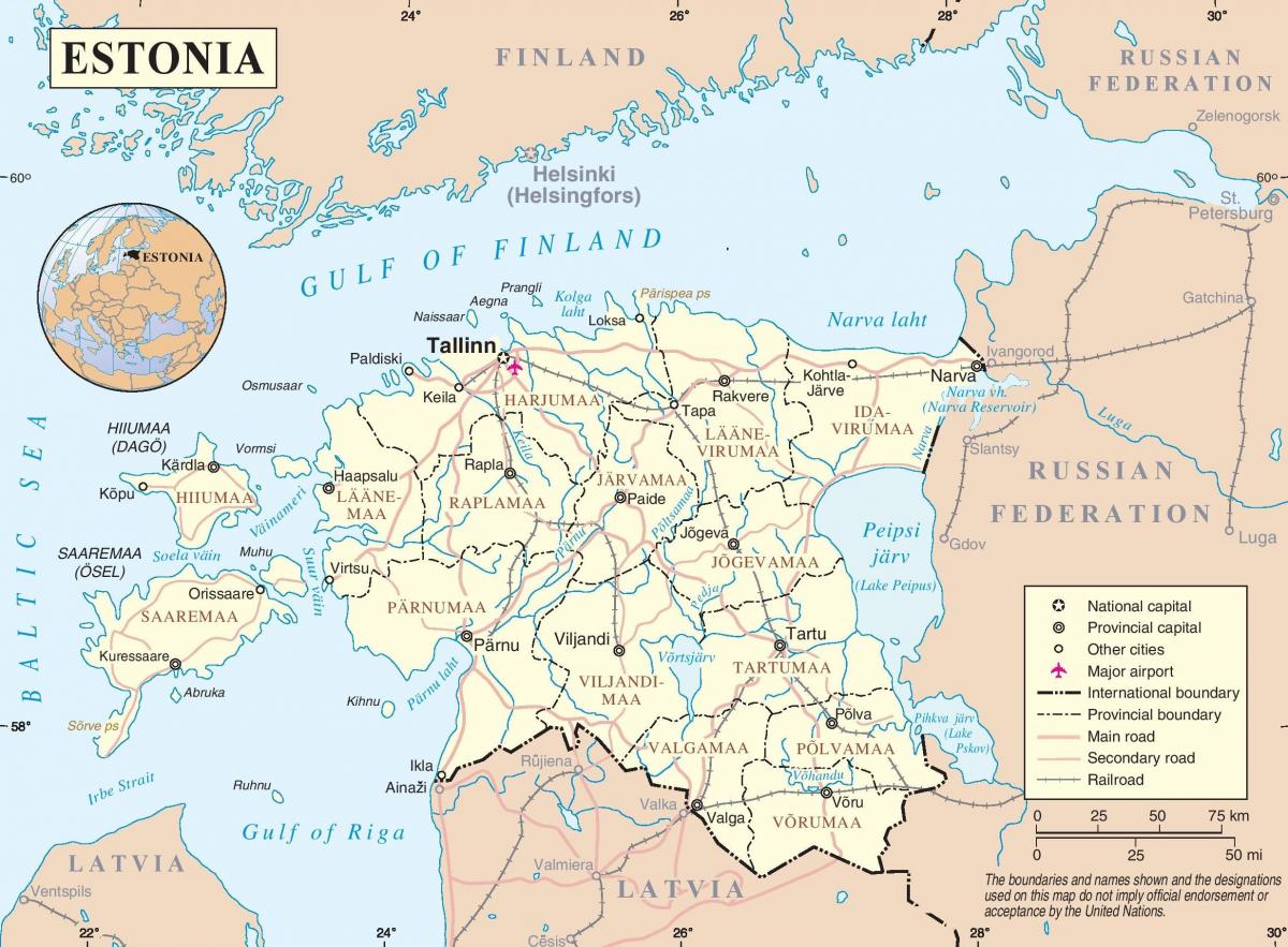 Estonia in map