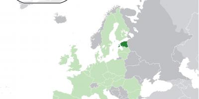 Estonia on map of europe